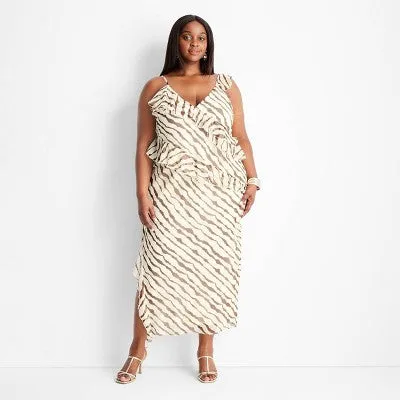 New - Future Collective with Jenee Naylor Women's Ruffle Maxi Dress