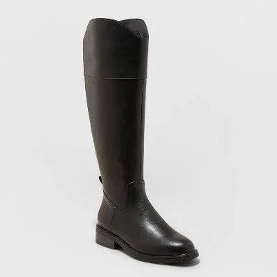 New - Women's Sienna Tall Dress Boots - A New Day Black 6