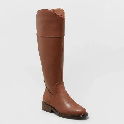 New - Women's Sienna Tall Dress Boots - A New Day Brown 7