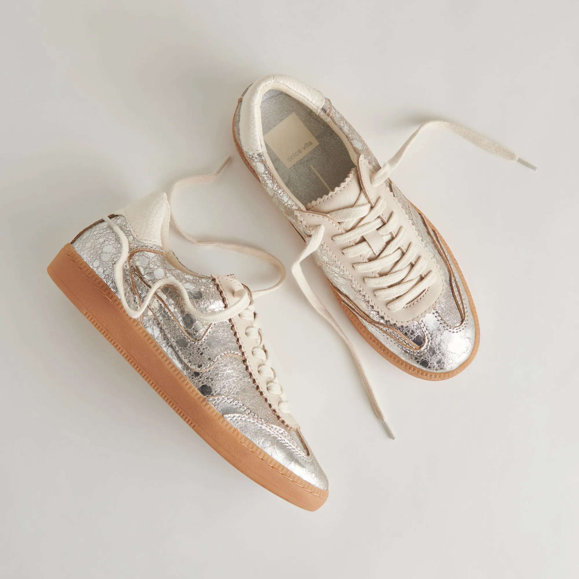 NOTICE SNEAKERS SILVER DISTRESSED LEATHER - re:vita