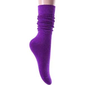 Novelty Purple Slouch Socks For Women, Purple Scrunch Socks For Girls, Cotton Long Tall Tube Socks, Fashion Vintage 80s Gifts, 90s Gifts, Women's Purple Socks