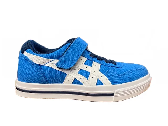 Onitsuka Tiger scarpa sneakers da ragazzo con laccine elastico e velcro Aaron C5A1N 4201 azzurro bianco