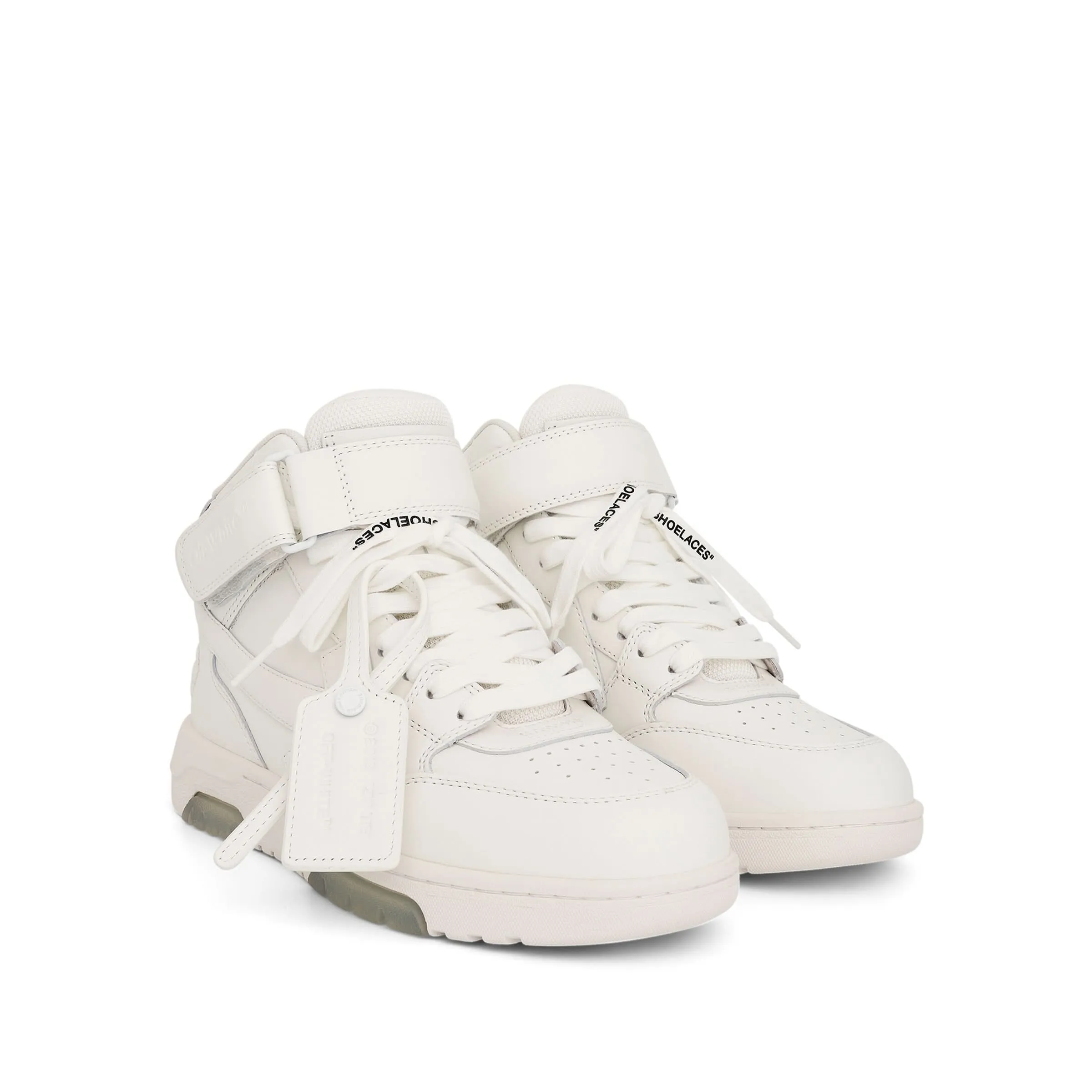 Out of Office Mid Top Leather Sneakers In Colour White