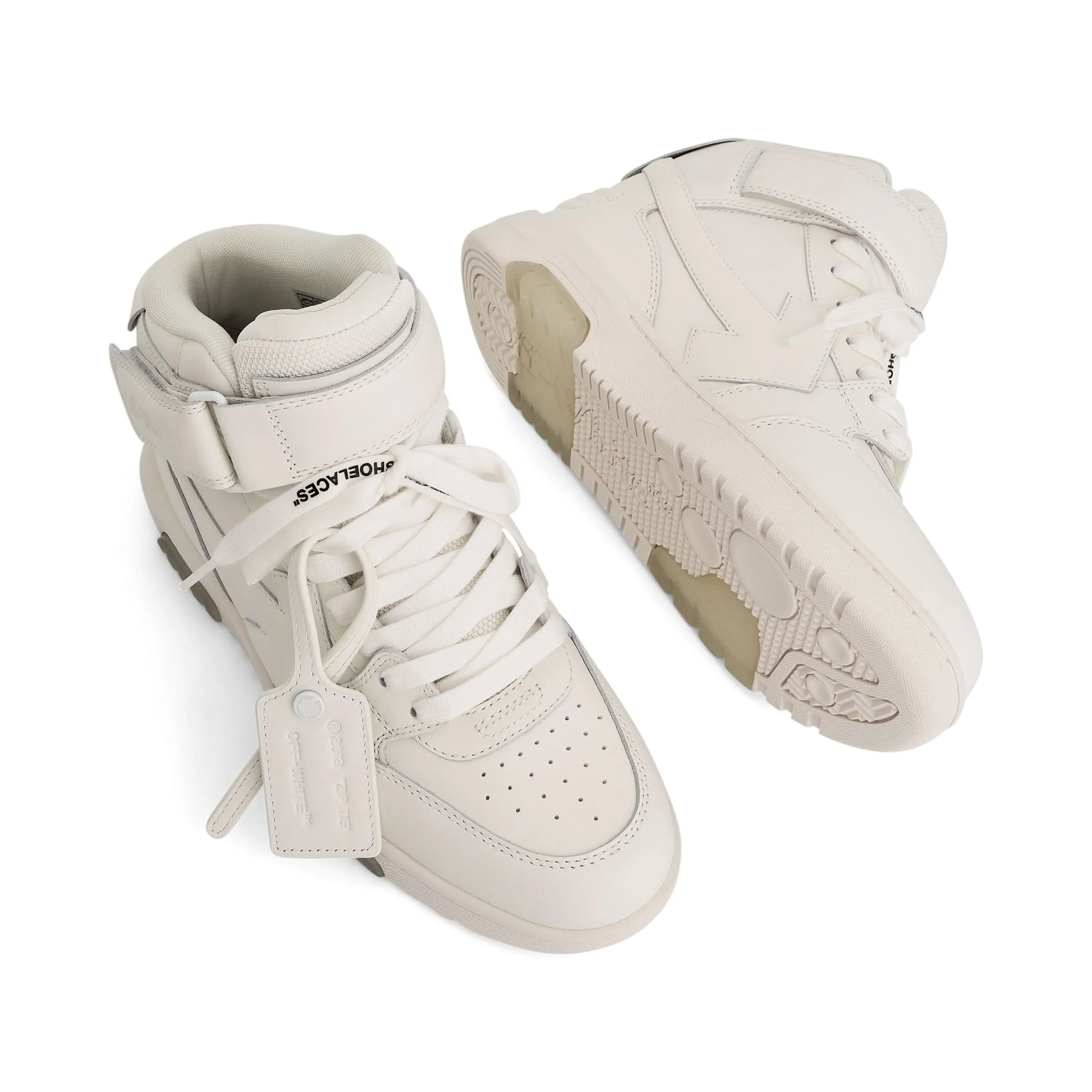 Out of Office Mid Top Leather Sneakers In Colour White