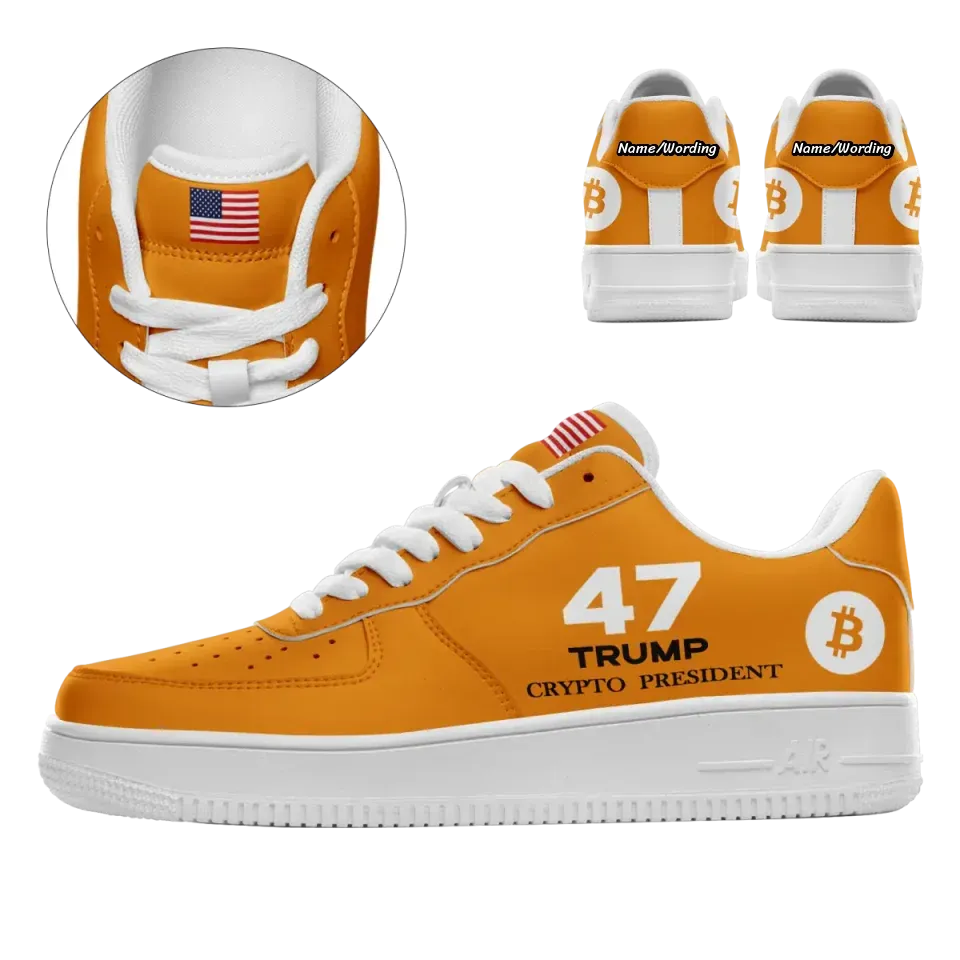 Personalized 47 Trump Sneakers, Custom Gold and white Shoes, Durabale Shoes for Men and Women