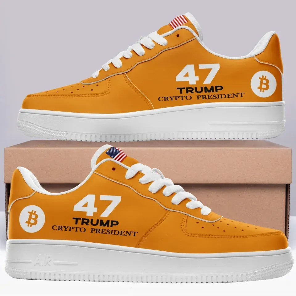 Personalized 47 Trump Sneakers, Custom Gold and white Shoes, Durabale Shoes for Men and Women