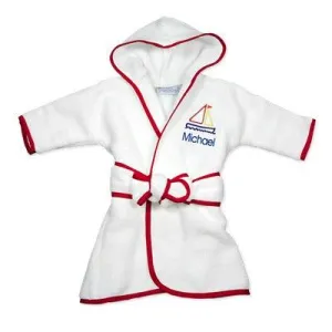 Personalized Basic Infant Robe with Sailboat