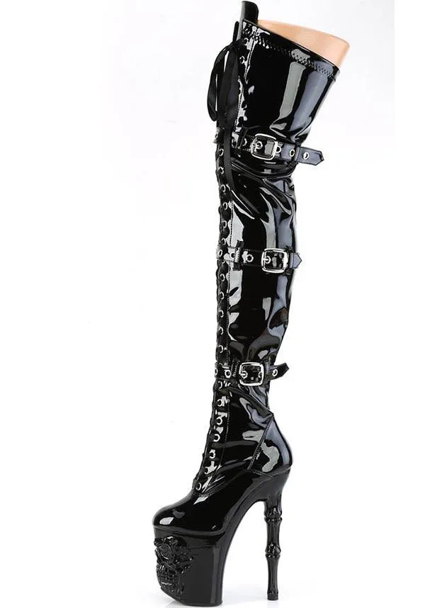 RAPTURE-3028 [Black Patent] | PLATFORM HEELS [PREORDER]