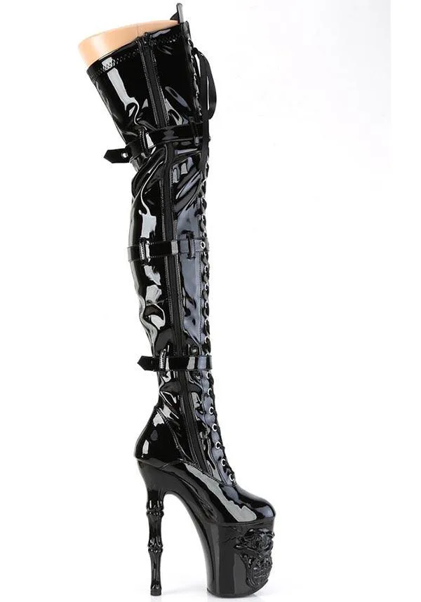 RAPTURE-3028 [Black Patent] | PLATFORM HEELS [PREORDER]