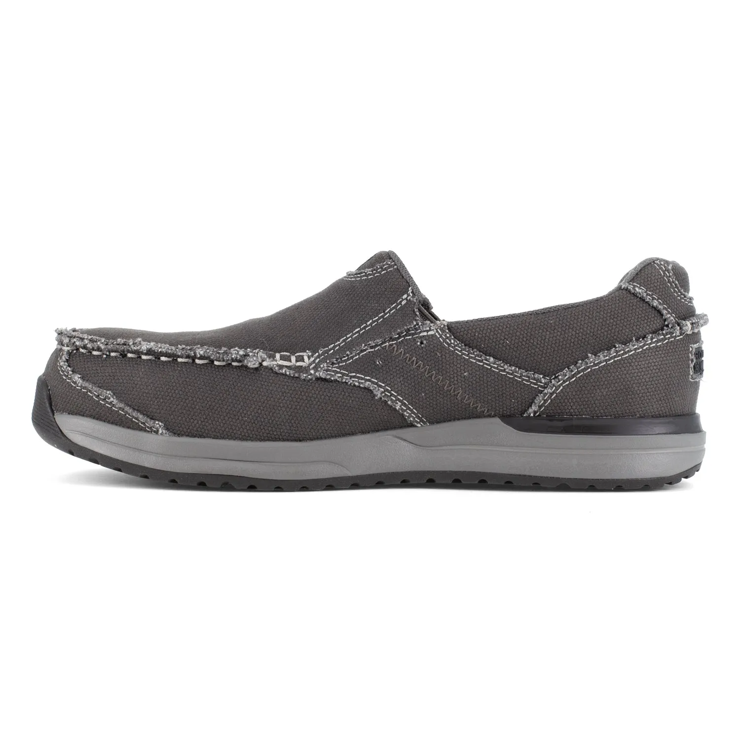 Rockport Mens Charcoal Textile Work Shoes Langdon Casual Slip-On CT