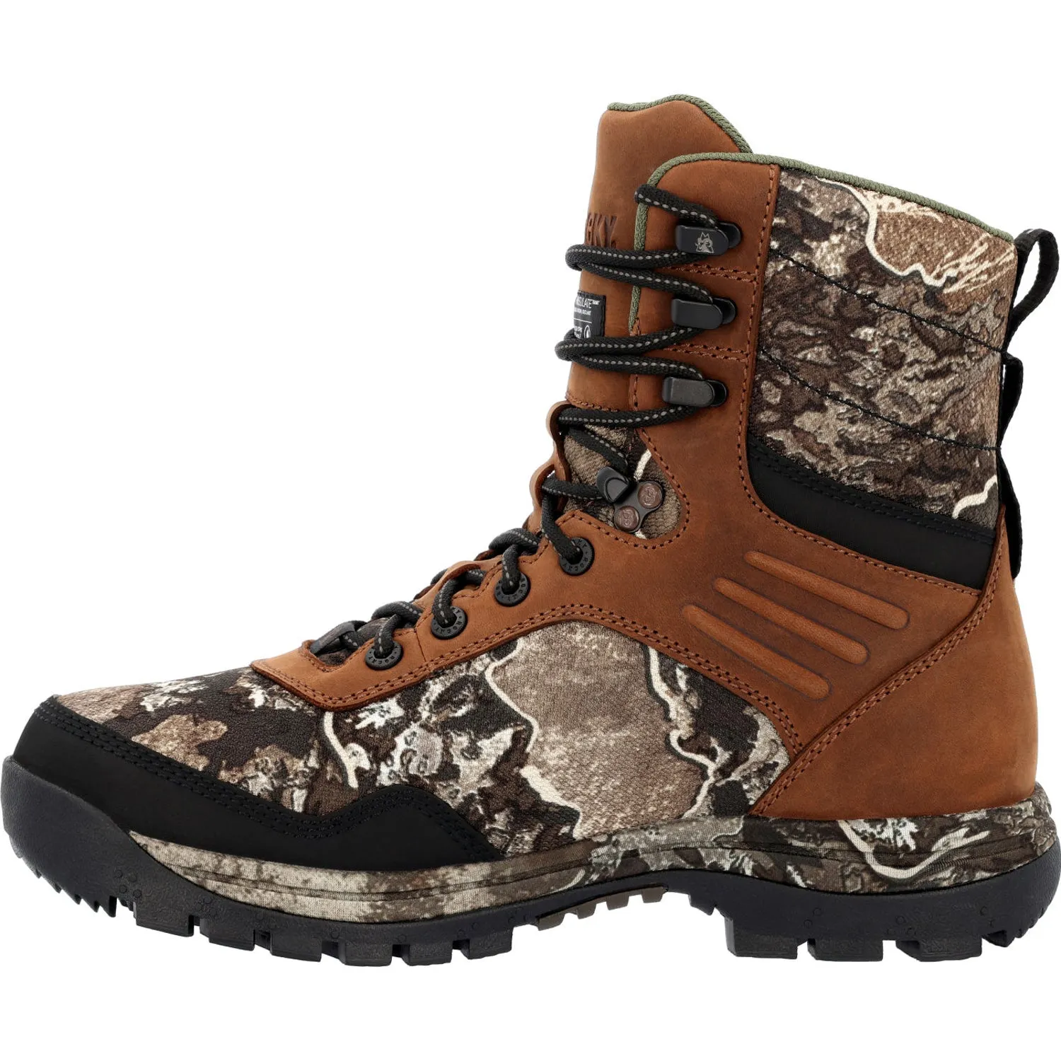 Rocky Mens Tan/White Leather Lynx WP 400G Winter Boots