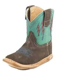 Roper Cowbaby Brown Turquoise Boots Style 09-016-7912-1502