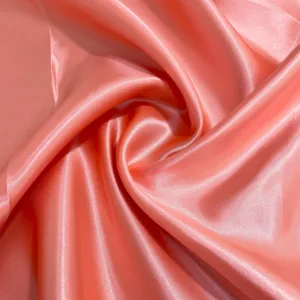 Salmon Pink Solid Satin Fabric