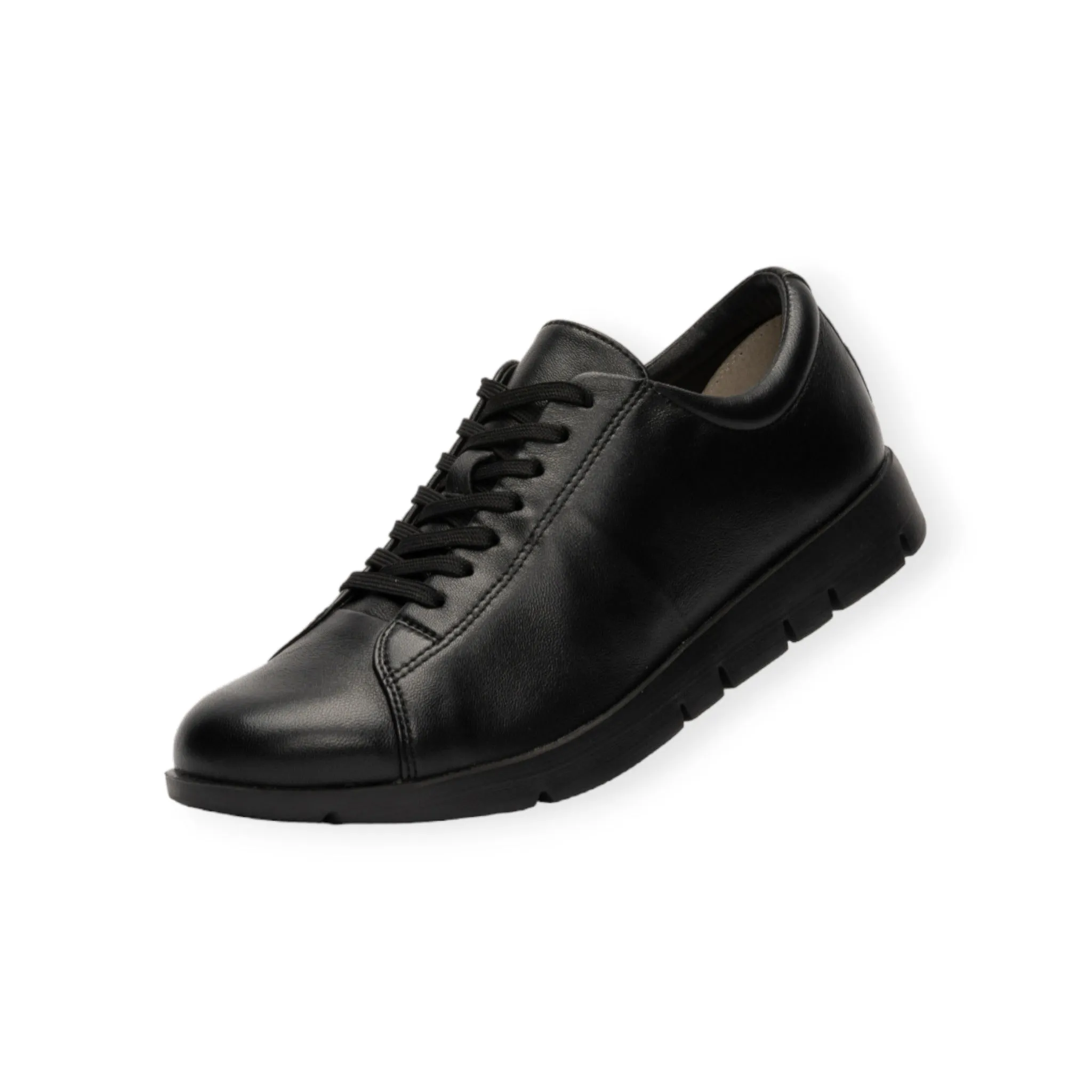 Sheepskin basic design lace-up sneakers with zipper  #FJ081