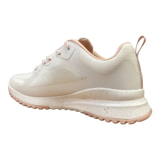 Skechers scarpa sneakers da donna Bobs Squad 3 Star Flight 117186/WLPK bianco rosa