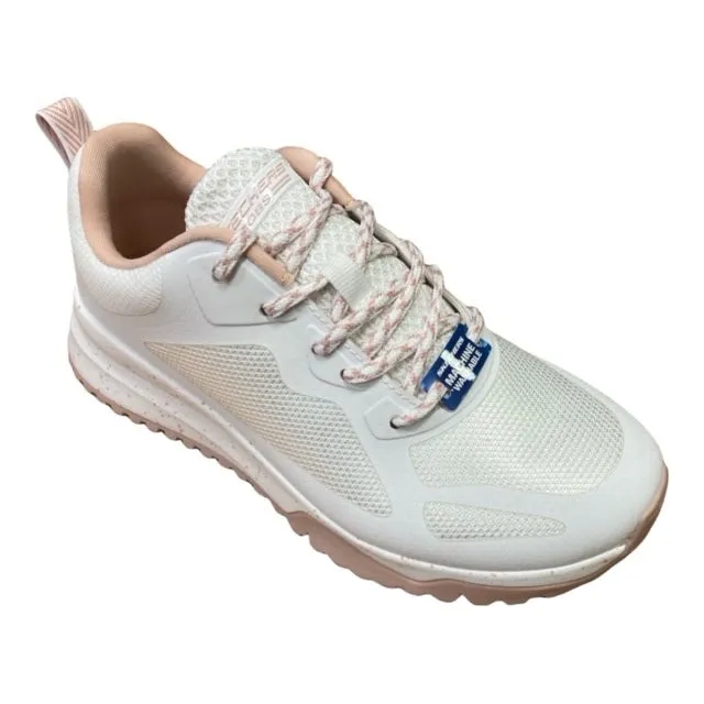 Skechers scarpa sneakers da donna Bobs Squad 3 Star Flight 117186/WLPK bianco rosa