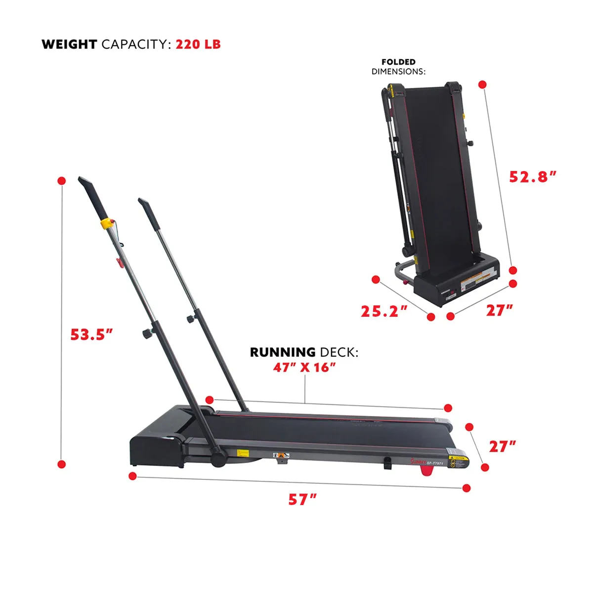 Slim Folding Treadmill Trekpad with Moving Arms Exercisers