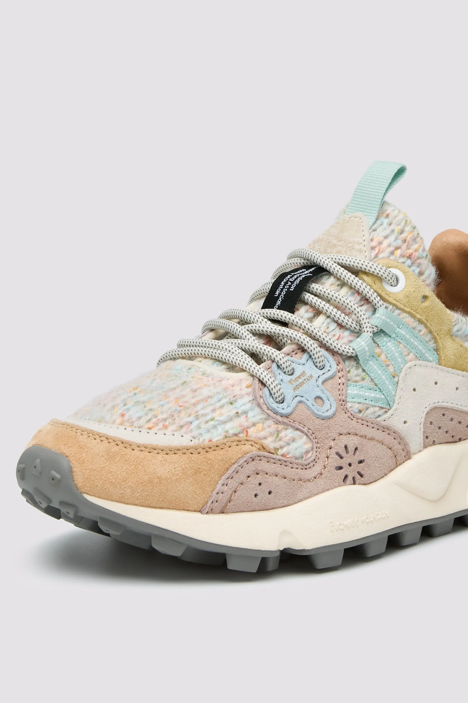 Sneakers Flower Mountain YAMANO in Lana Beige - Turchese