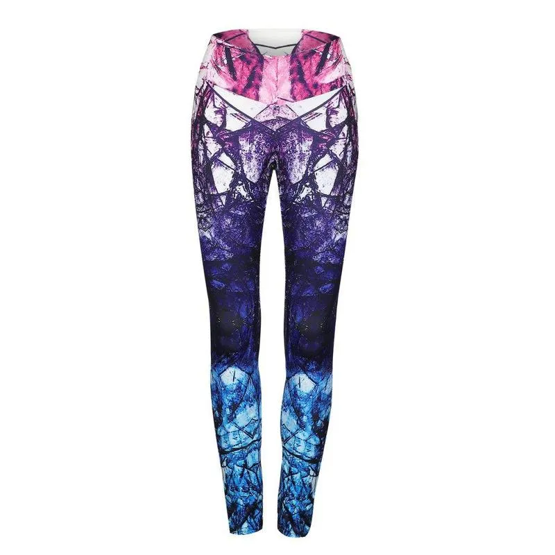 Sports Gradient Mixed Color Elasticity Yoga Fitness Sports Leggings