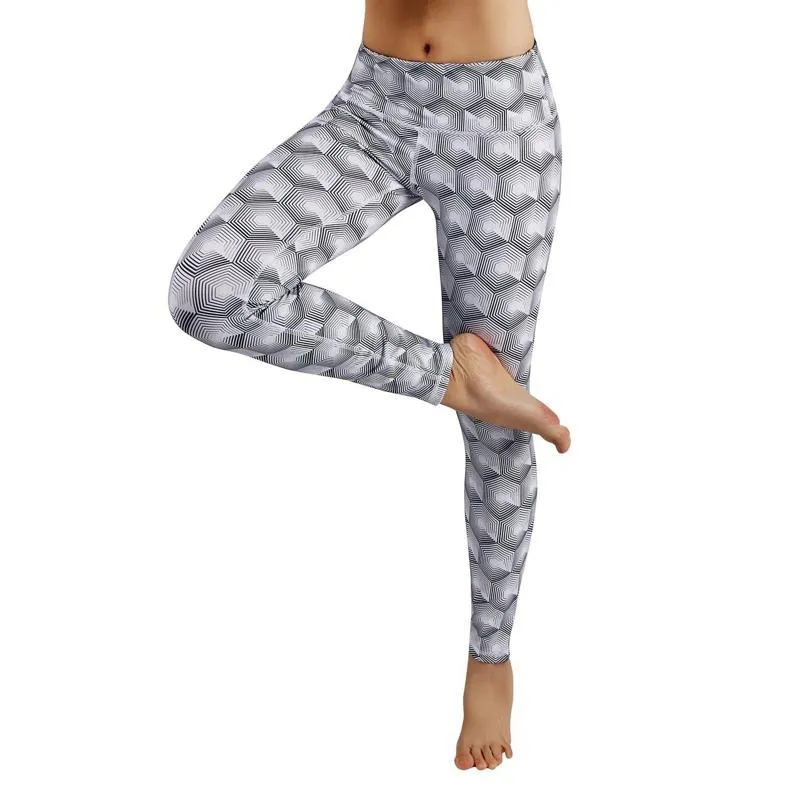 Sports High-Waisted Casual Geometric Elasticity Yoga Sports Leggings