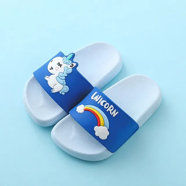 Suihyung Rainbow Unicorn Slippers For Kids New Summer Boy Girl Beach Shoes Baby Toddler Soft Indoor Bathroom Slippers Flip Flops