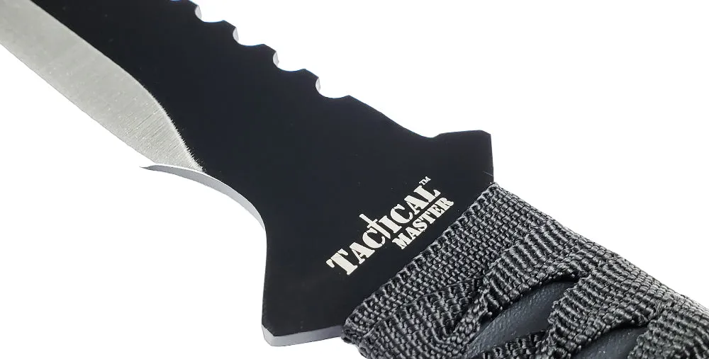 Tactical Master 27" Black Machete Tanto Blade with 2 pcs 6" throwing knife