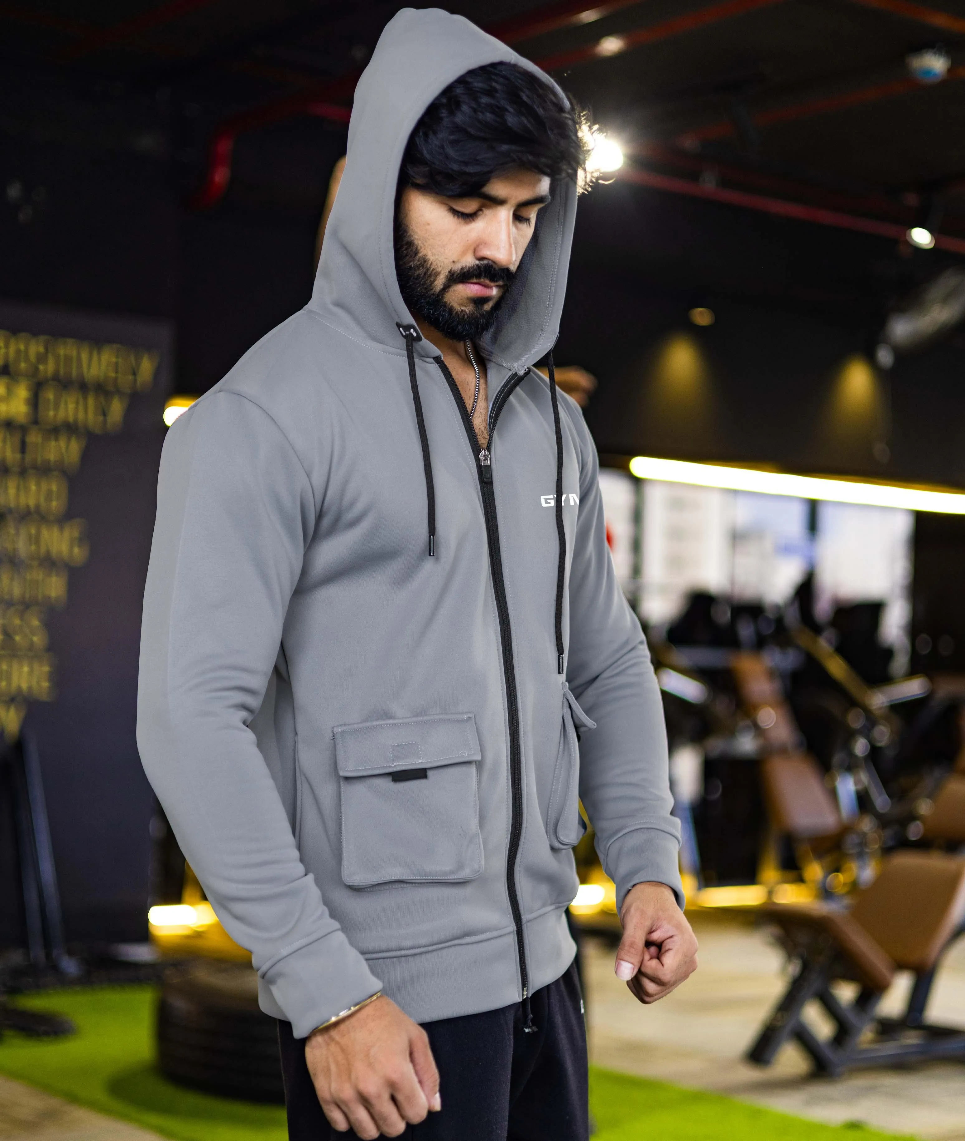 Ultimate Cargo Hoodie: Nardo Grey (4 Pockets)- Sale