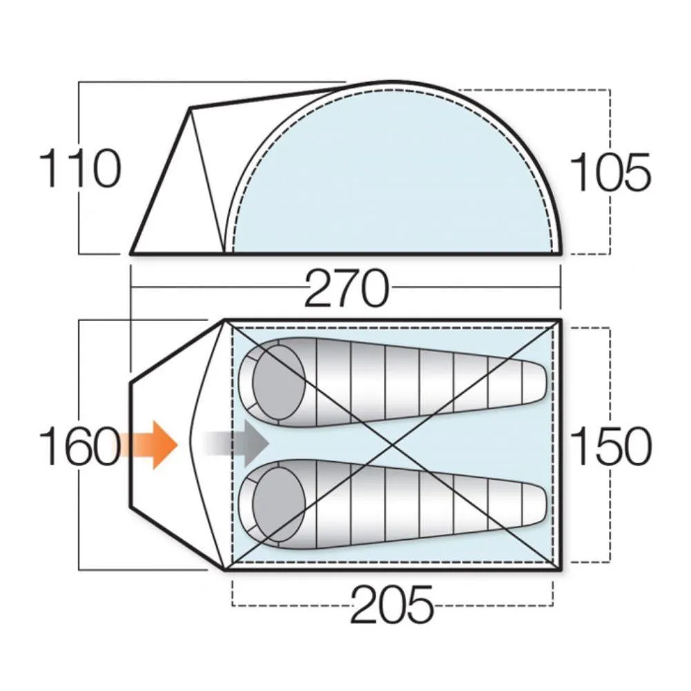 Vango Alpha 250 Tent - 2 Man Tent