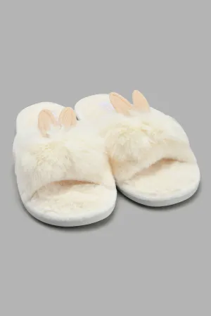 White Bunny Ears Slipper