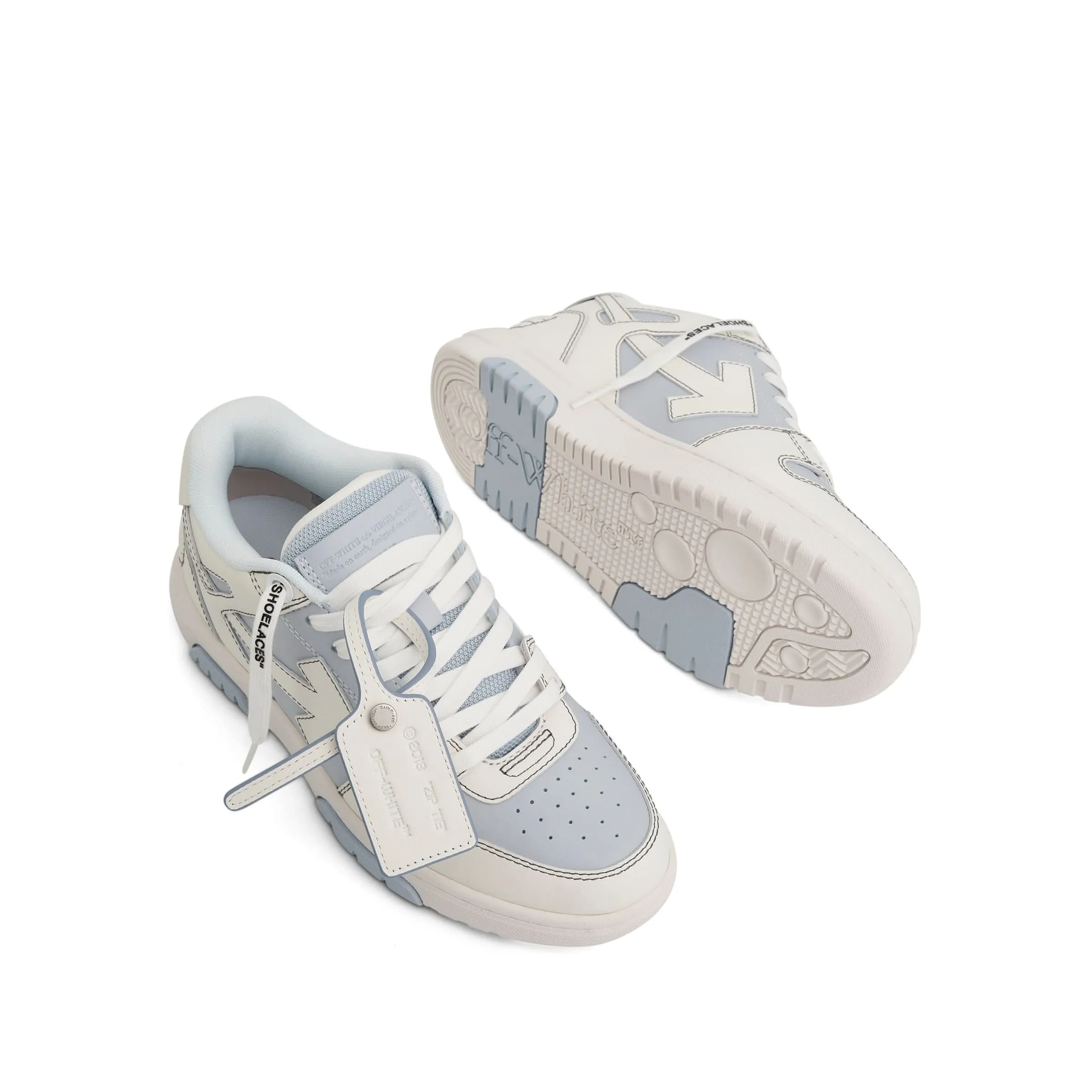 Women Out of Office Calf Leather Sneaker in Light Blue