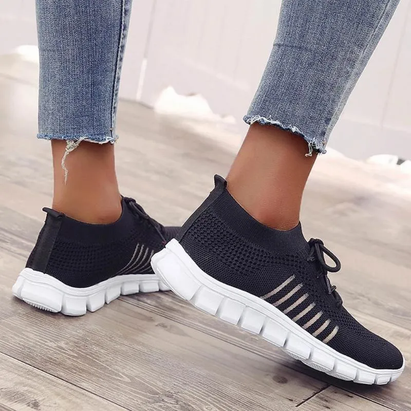 Women Walking Mesh Lace Up Casual Breathable Sneakers