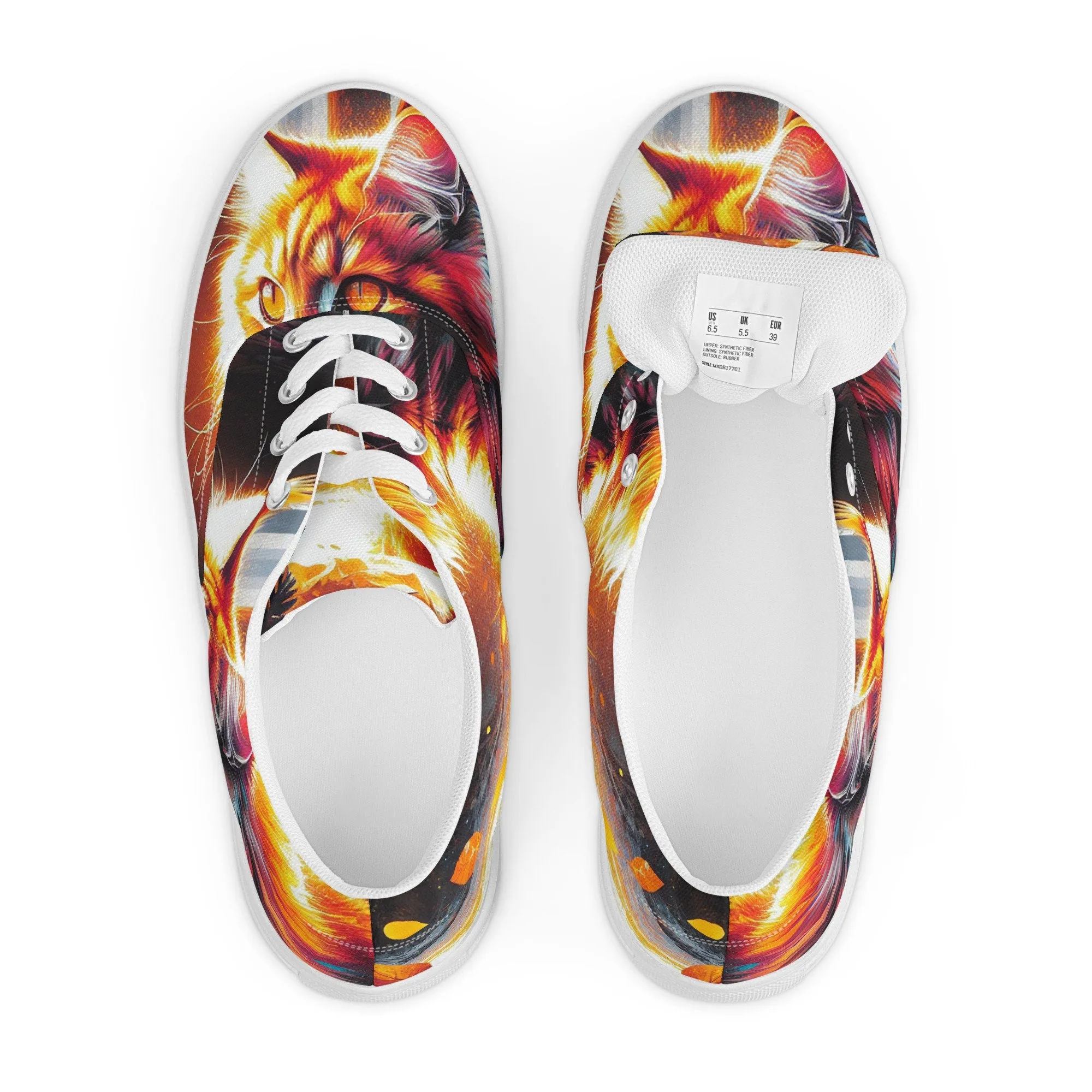 Women’s Cat Print Canvas Sneakers | Breathable & Comfortable | EVA Rubber Outsole