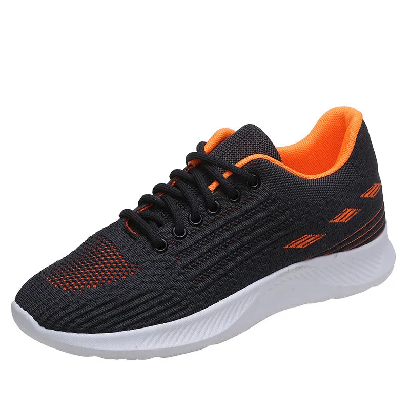 Women's flyknit lace-up tennis shoes lightweight comfort sneakers