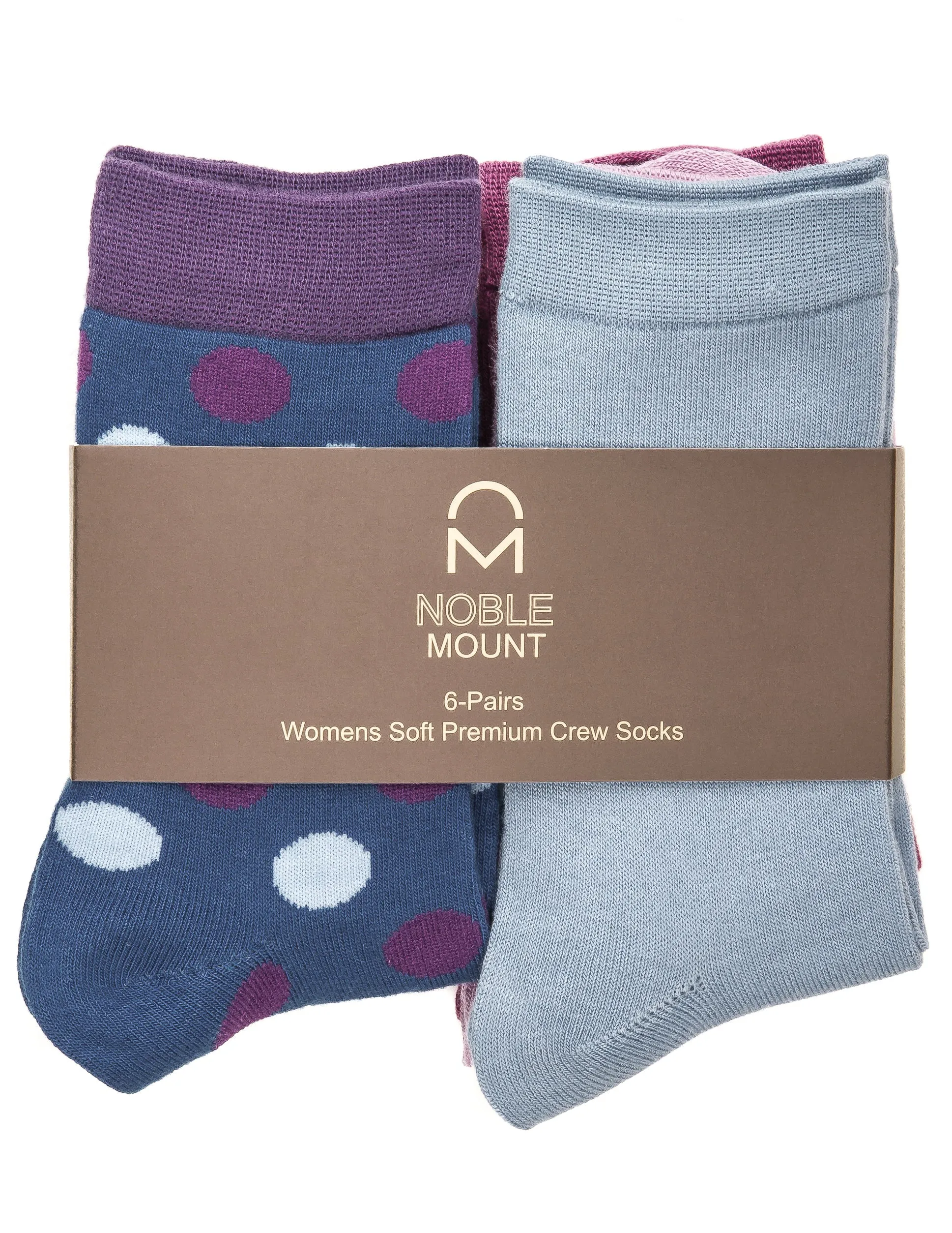 Women's Soft Premium Crew Socks - 6 Pairs