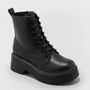 Women's Zea Combat Boots - Wild Fable Black 8