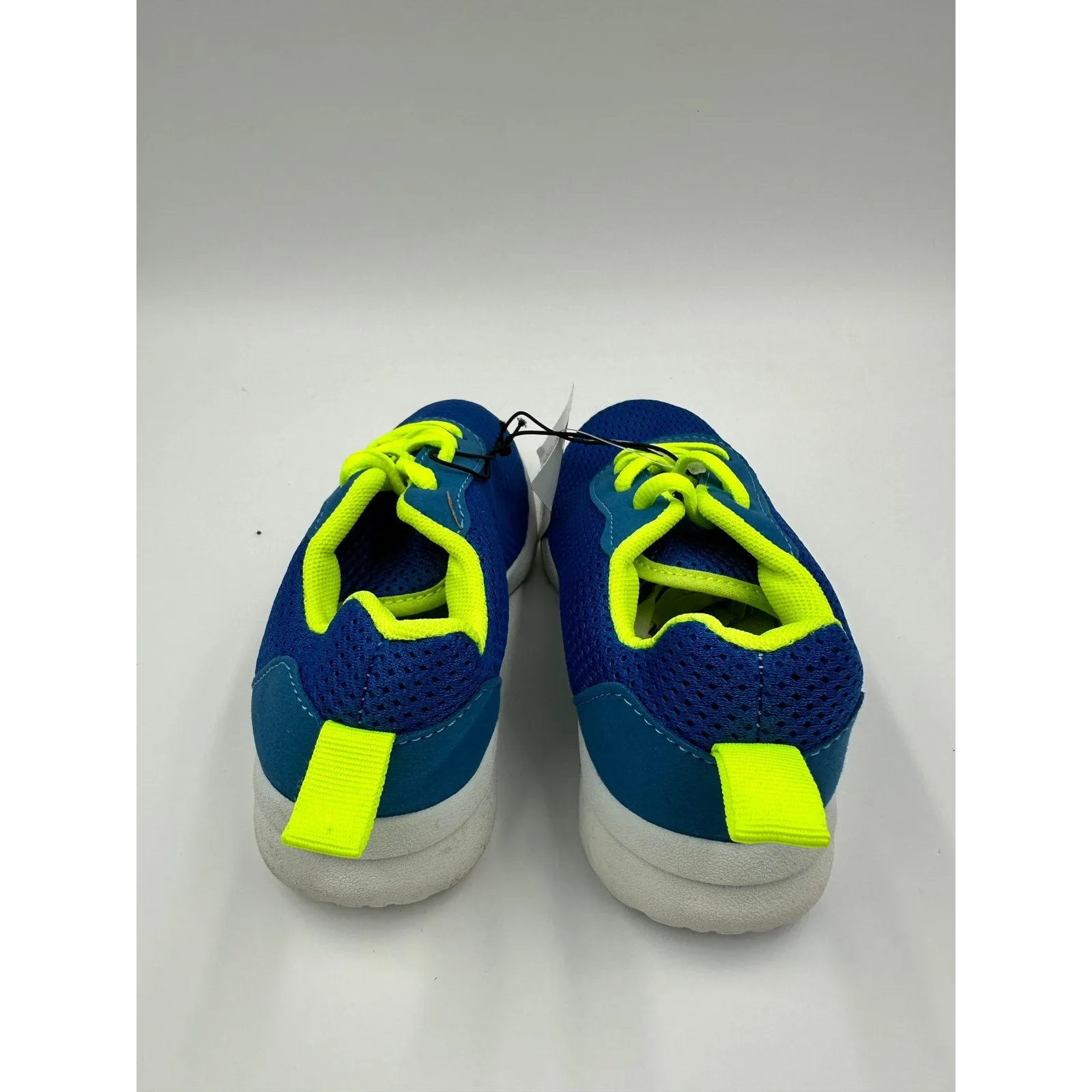 Youth Size 12, Vibrant Blue Sneakers, with Yellow Laces and White Soles